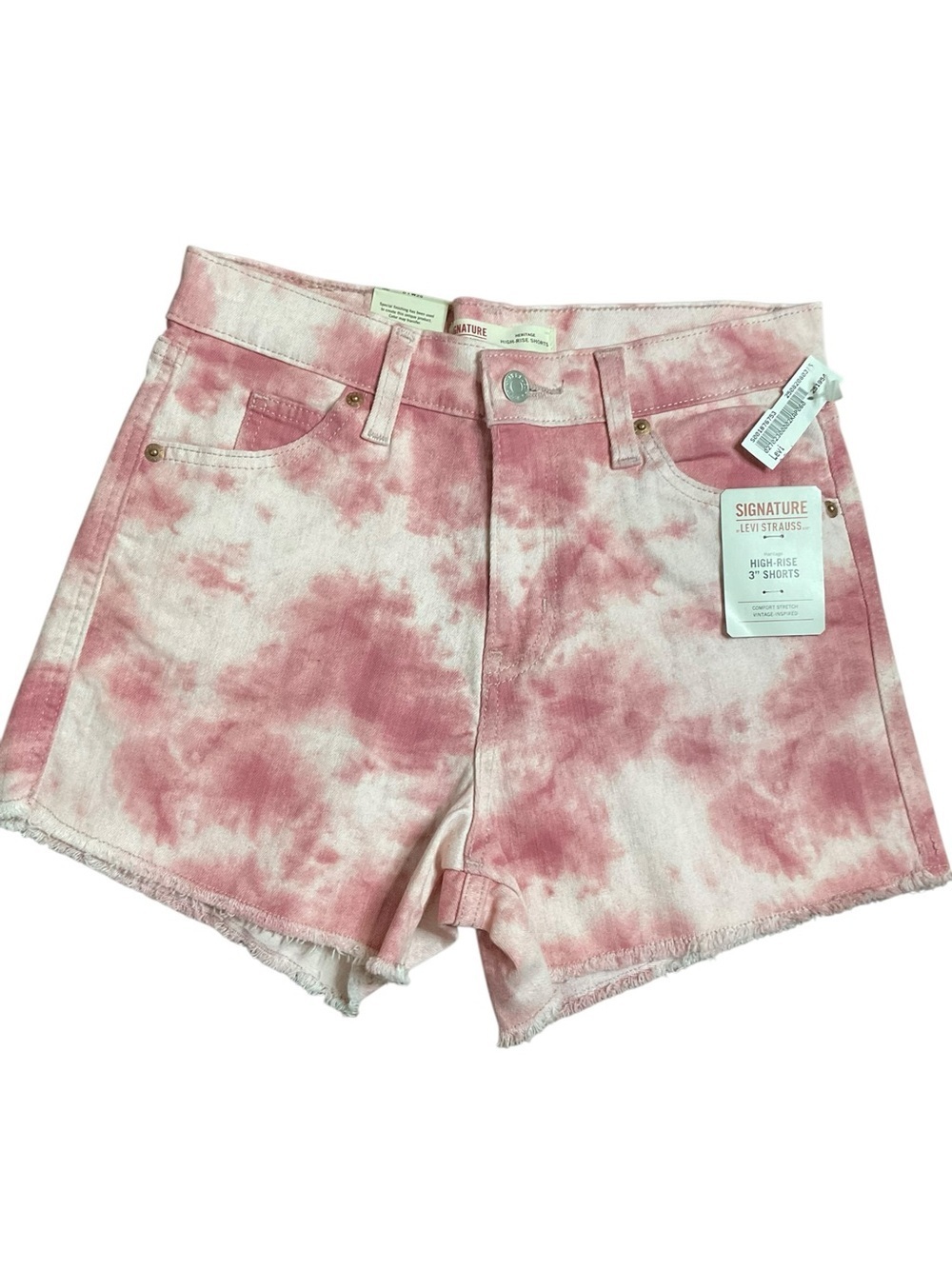 Signature by Levi Strauss Heritage Pink Tie-Dye High-Rise Denim Shorts
